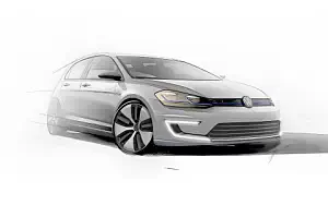 Volkswagen e-Golf car sketch wallpapers 4K Ultra HD