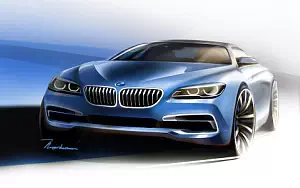 BMW 6-Series Coupe car sketch wallpapers 4K Ultra HD