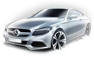 Mercedes-Benz C-class Coupe car sketch wallpapers 4K Ultra HD