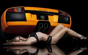 Lamborghini car and Girl wallpapers 4K Ultra HD