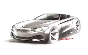 BMW 4-series Convertible car sketch wallpapers 4K Ultra HD